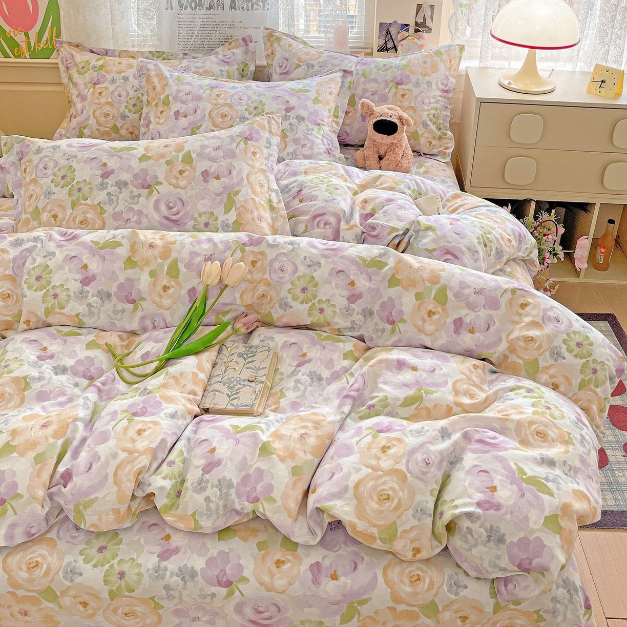 91家纺网 家纺一手货源 找家纺 （总）文黛家居 2025新款全棉喷气印花全棉纯棉印花系列四件套