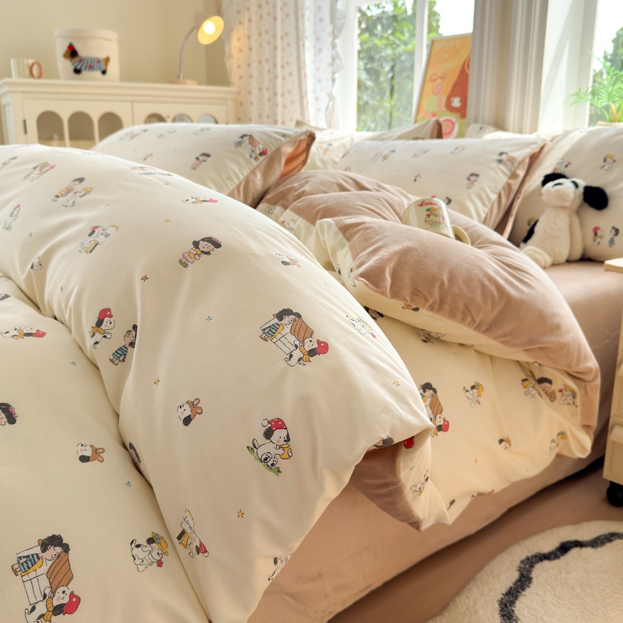 91家纺网 家纺一手货源 找家纺 （总）清雅福 2025秋冬新品全棉印花棉加绒四件套系列