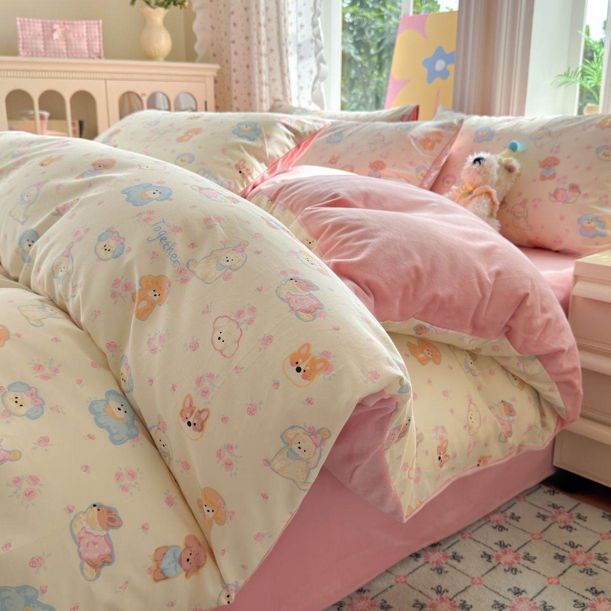 91家纺网 家纺一手货源 找家纺 （总）清雅福 2025秋冬新品全棉印花棉加绒四件套系列