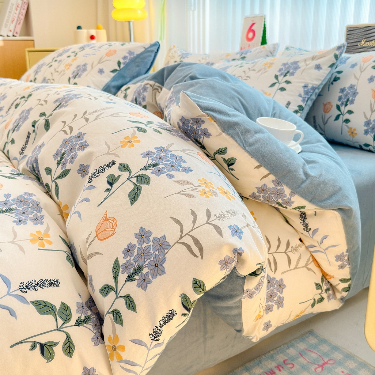 91家纺网 家纺一手货源 找家纺 （总）清雅福 2025秋冬新品全棉印花棉加绒四件套系列