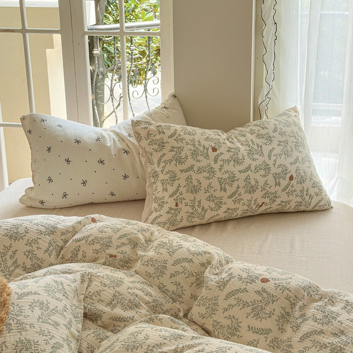 91家纺网 家纺一手货源 找家纺 木楌家居 2025新款A类全棉皱皱纱印花四件套 木兰