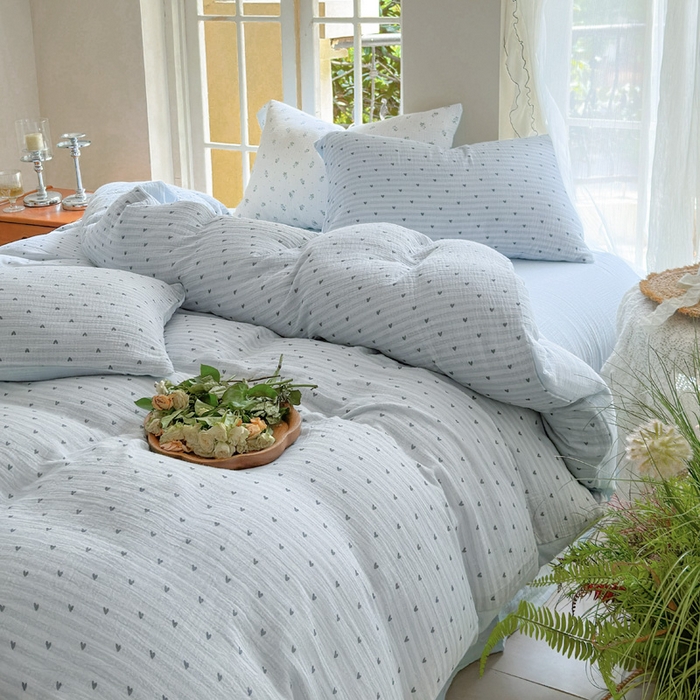 91家纺网 家纺一手货源 找家纺 （总）木楌家居 2025新款A类全棉皱皱纱印花四件套