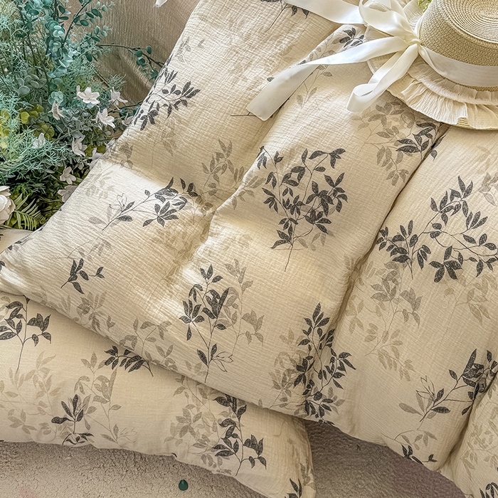 91家纺网 家纺一手货源 找家纺 木楌家居 2025新款A类全棉皱皱纱印花四件套 云梦泽