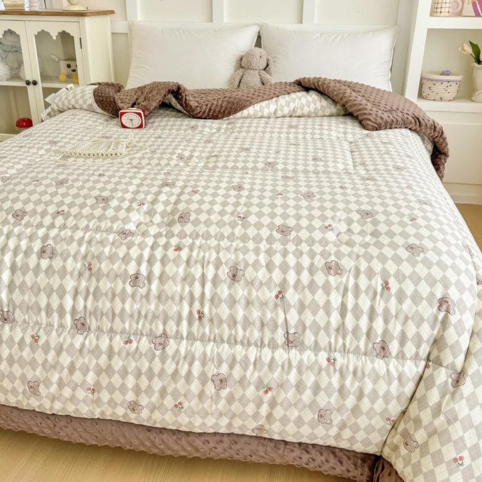 91家纺网 家纺一手货源 找家纺 宜梦家居 2025新款全棉纯棉豆豆被被子被芯 BT-格林小果