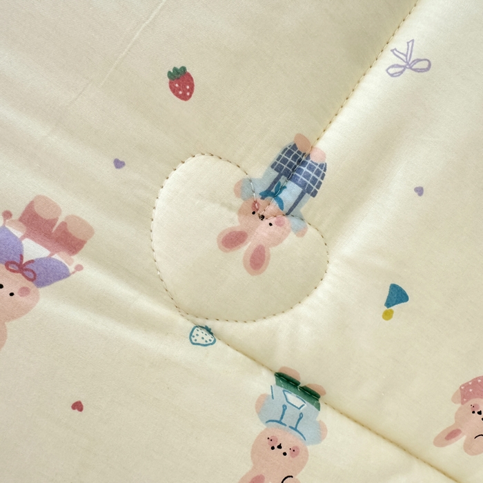 91家纺网 家纺一手货源 找家纺 宜梦家居 2025新款全棉纯棉豆豆被被子被芯 BT-果冻兔