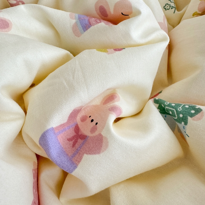 91家纺网 家纺一手货源 找家纺 宜梦家居 2025新款全棉纯棉豆豆被被子被芯 BT-果冻兔