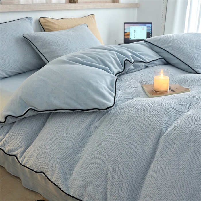 91家纺网 家纺一手货源 找家纺 兰紫橙家纺 2025新款牛奶绒嵌边提花剪花四件套（含买家秀） 织梦-蓝