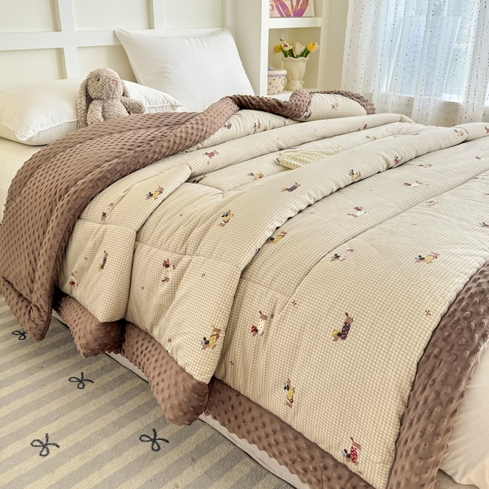 91家纺网 家纺一手货源 找家纺 宜梦家居 2025新款全棉纯棉豆豆被被子被芯 BT-哈里狗