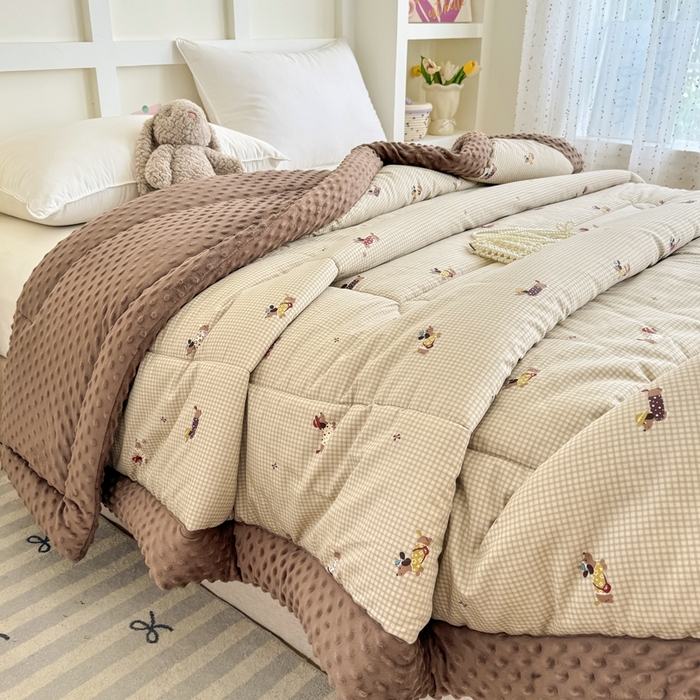 91家纺网 家纺一手货源 找家纺 宜梦家居 2025新款全棉纯棉豆豆被被子被芯 BT-哈里狗