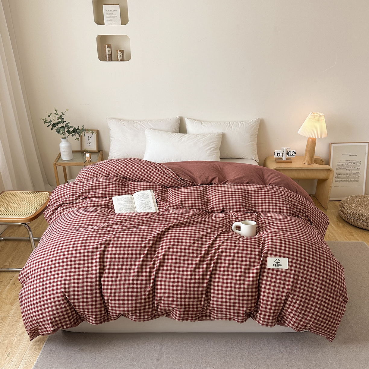 91家纺网 家纺一手货源 找家纺 （总）笠裙家纺 2025新款A类色织全棉纯棉水洗棉床裙四件套