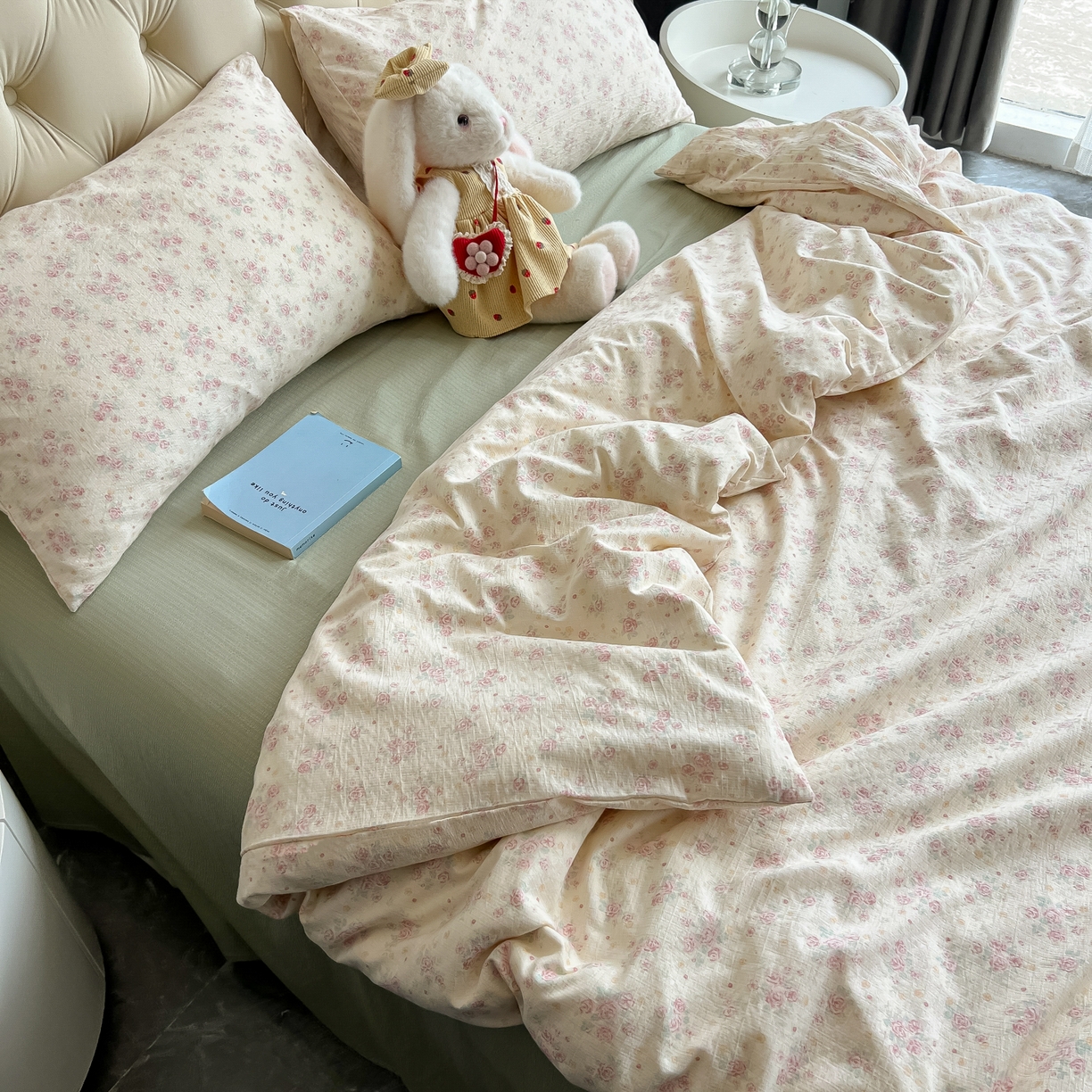 91家纺网 家纺一手货源 找家纺 韩巢家纺 2025新款双层纱床上用品四件套热销款超柔学生宿舍床单被套三件套 川岛落日