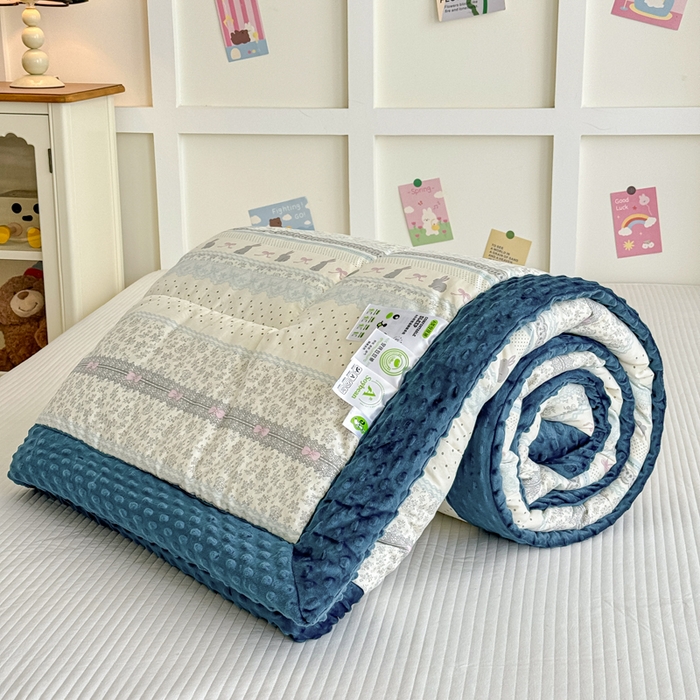 91家纺网 家纺一手货源 找家纺 宜梦家居 2025新款全棉纯棉豆豆被被子被芯 BT-花边兔