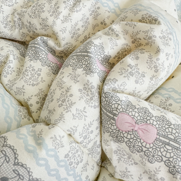 91家纺网 家纺一手货源 找家纺 宜梦家居 2025新款全棉纯棉豆豆被被子被芯 BT-花边兔