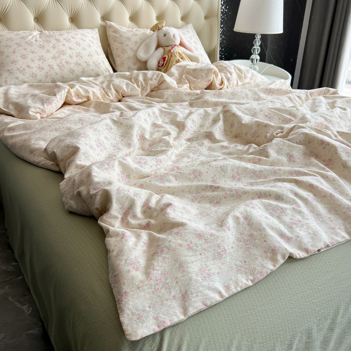 91家纺网 家纺一手货源 找家纺 韩巢家纺 2025新款双层纱床上用品四件套热销款超柔学生宿舍床单被套三件套 川岛落日