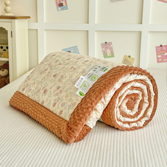 91家纺网 家纺一手货源 找家纺 宜梦家居 2025新款全棉纯棉豆豆被被子被芯 BT-花花世界