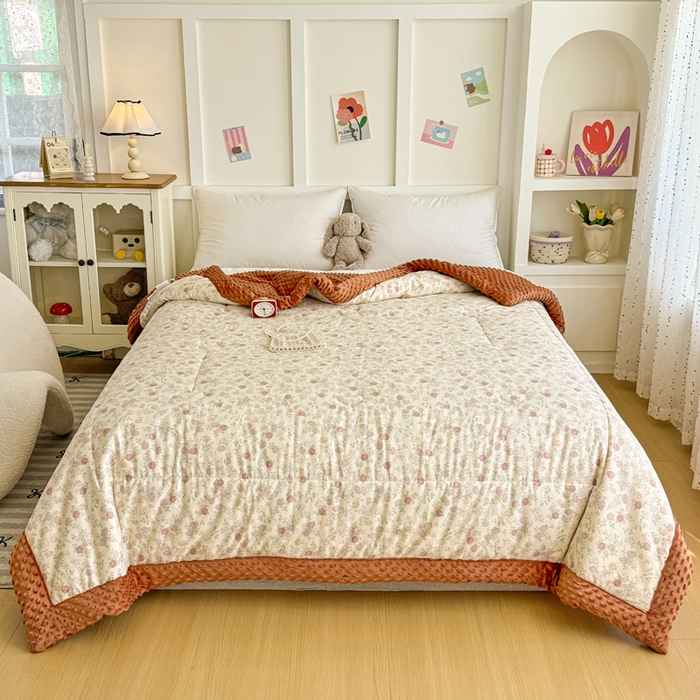 91家纺网 家纺一手货源 找家纺 宜梦家居 2025新款全棉纯棉豆豆被被子被芯 BT-花花世界