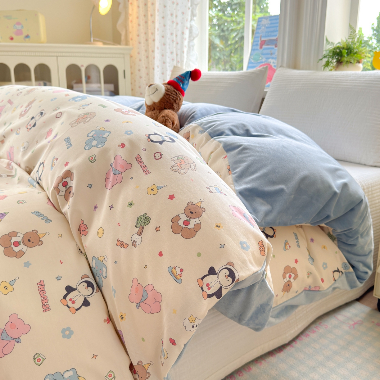 91家纺网 家纺一手货源 找家纺 （总）清雅福 2025新款秋冬新品全棉印花棉加绒单被套单品被套被套单件