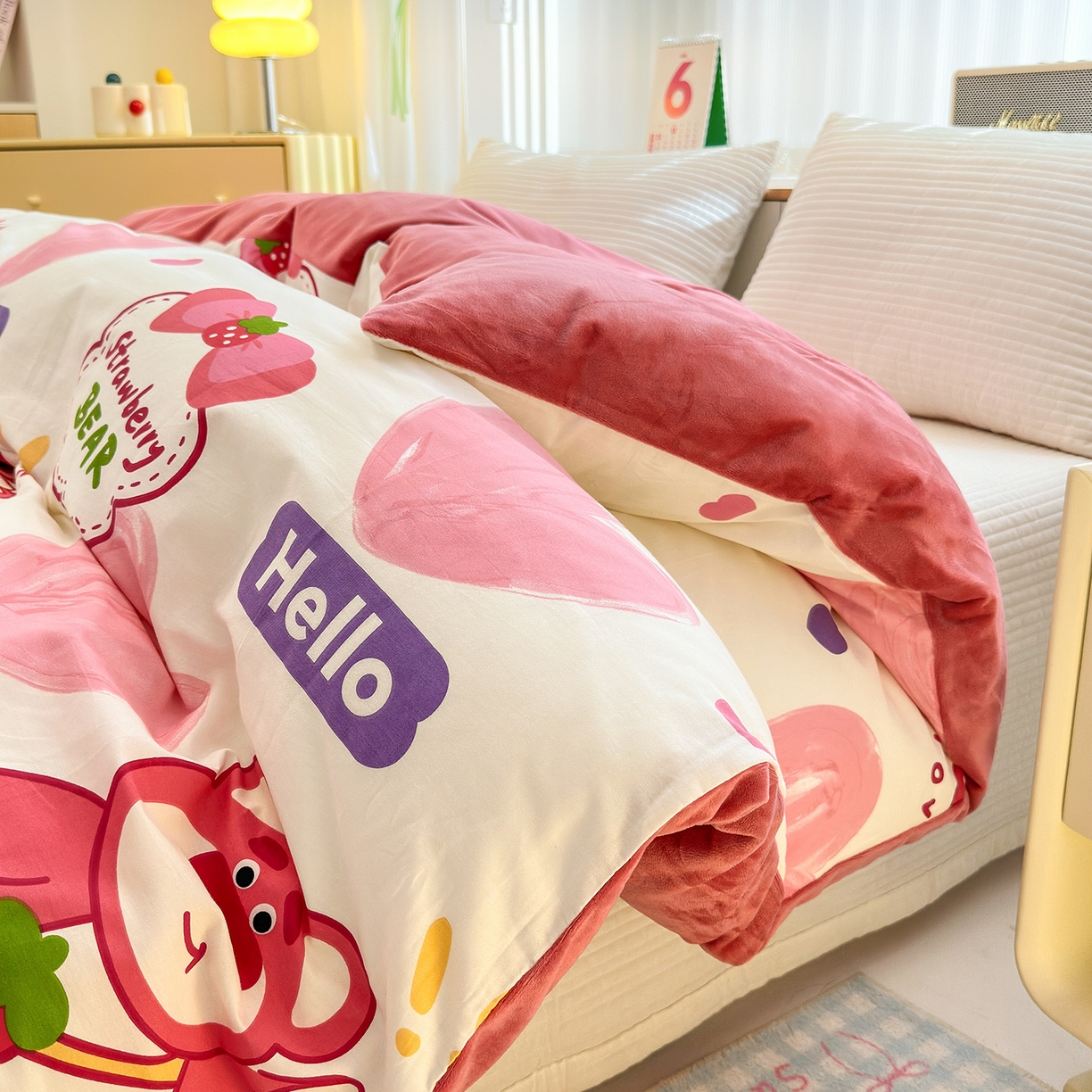 91家纺网 家纺一手货源 找家纺 （总）清雅福 2025新款秋冬新品全棉印花棉加绒单被套单品被套被套单件