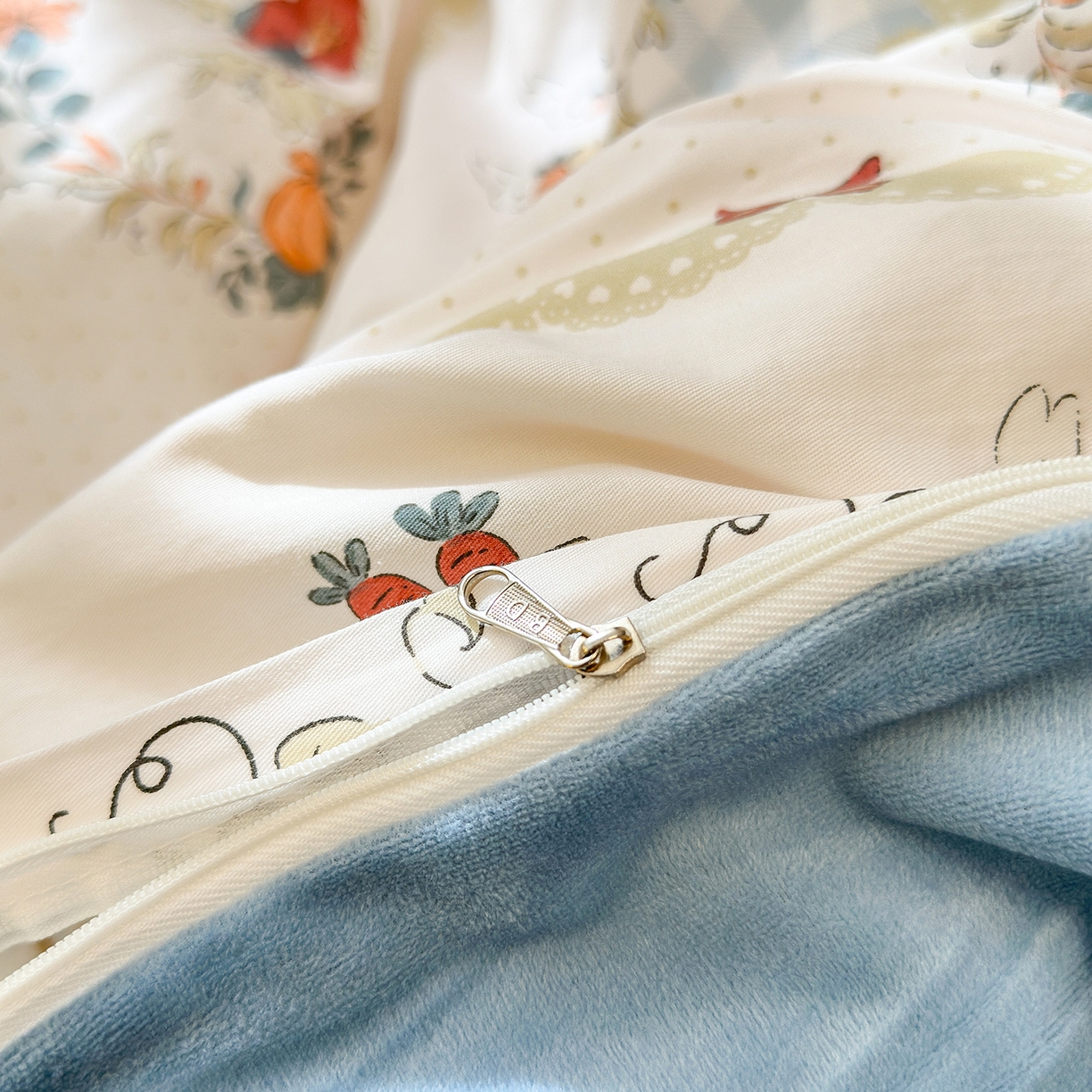 91家纺网 家纺一手货源 找家纺 清雅福 2025新款秋冬新品全棉印花棉加绒单被套单品被套被套单件 棉绒-维西兔