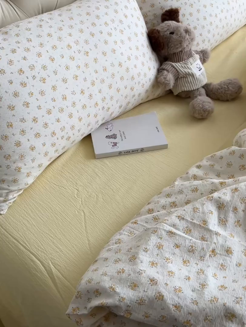 91家纺网 家纺一手货源 找家纺 韩巢家纺 2025新款双层纱床上用品四件套热销款超柔学生宿舍床单被套三件套 橘子海