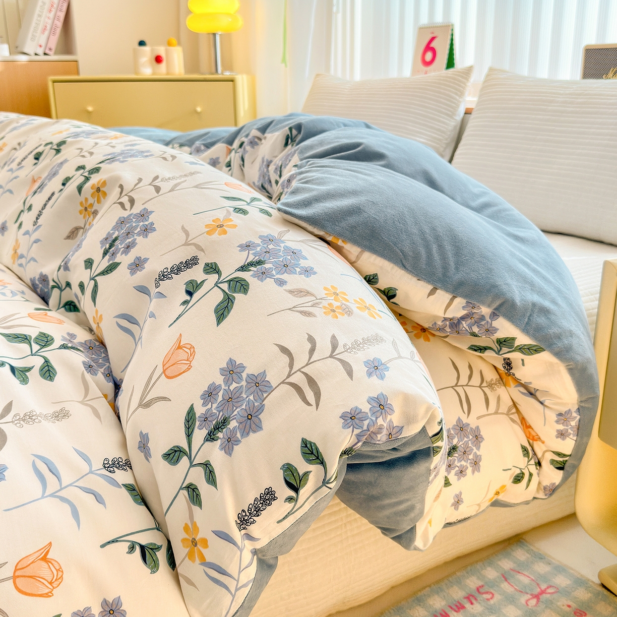 91家纺网 家纺一手货源 找家纺 （总）清雅福 2025新款秋冬新品全棉印花棉加绒单被套单品被套被套单件