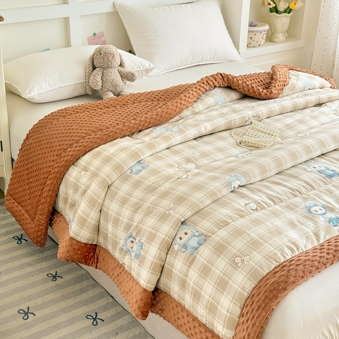 91家纺网 家纺一手货源 找家纺 宜梦家居 2025新款全棉纯棉豆豆被被子被芯 BT-拉布布拉