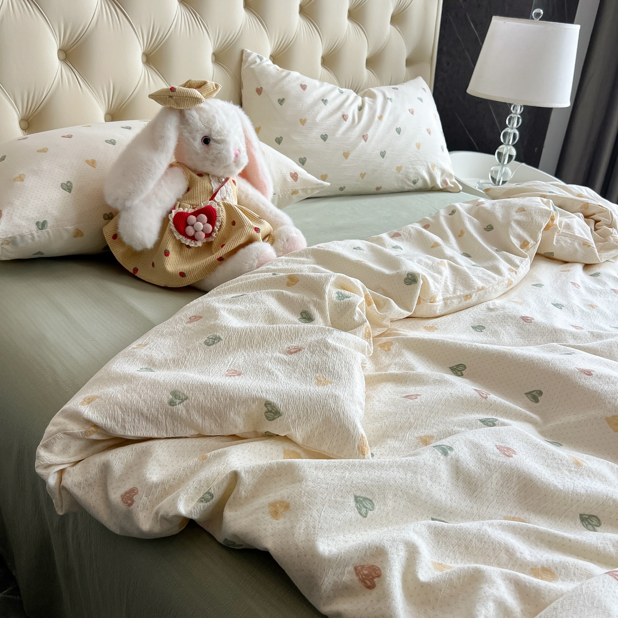 91家纺网 家纺一手货源 找家纺 韩巢家纺 2025新款双层纱床上用品四件套热销款超柔学生宿舍床单被套三件套 浪漫世界