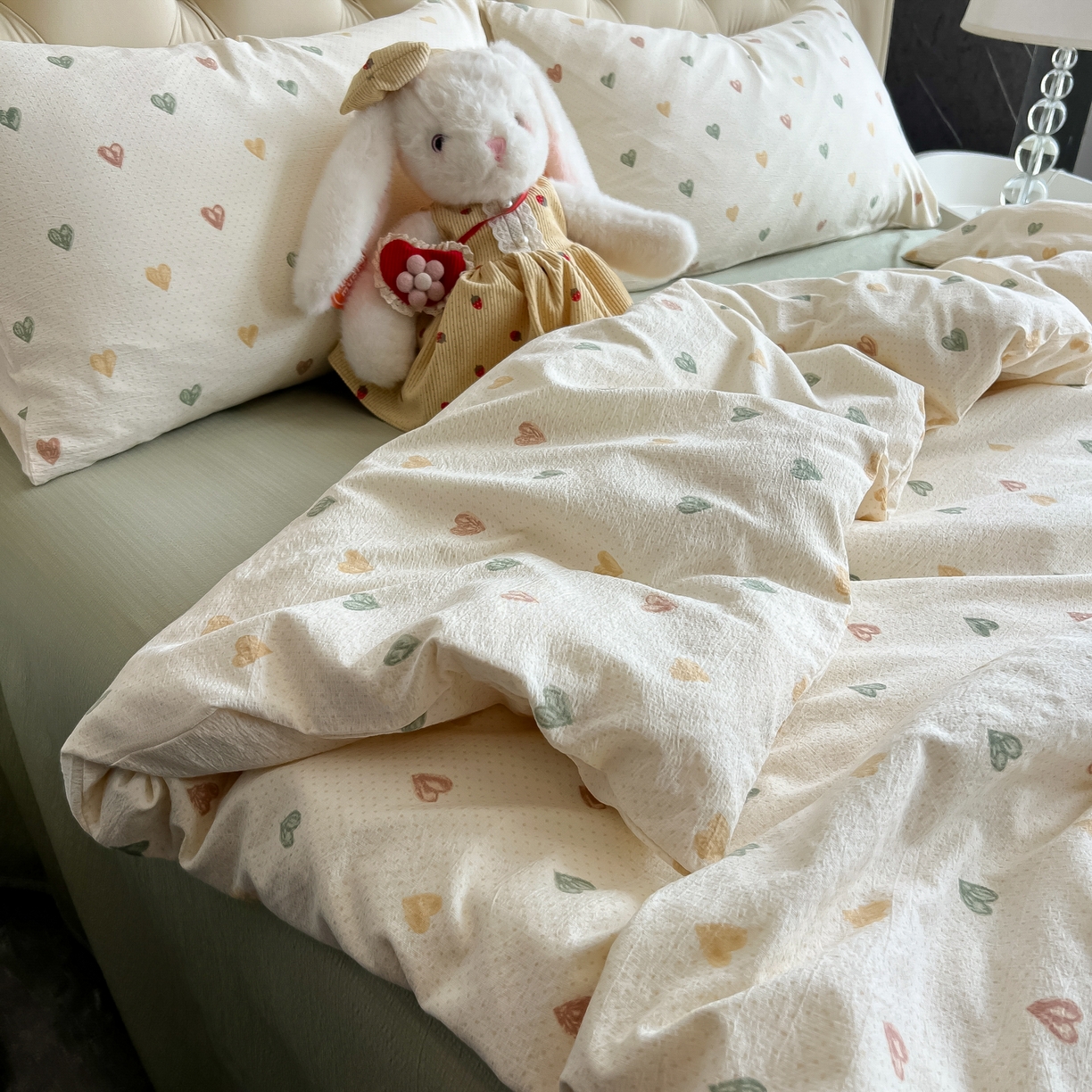 91家纺网 家纺一手货源 找家纺 韩巢家纺 2025新款双层纱床上用品四件套热销款超柔学生宿舍床单被套三件套 浪漫世界