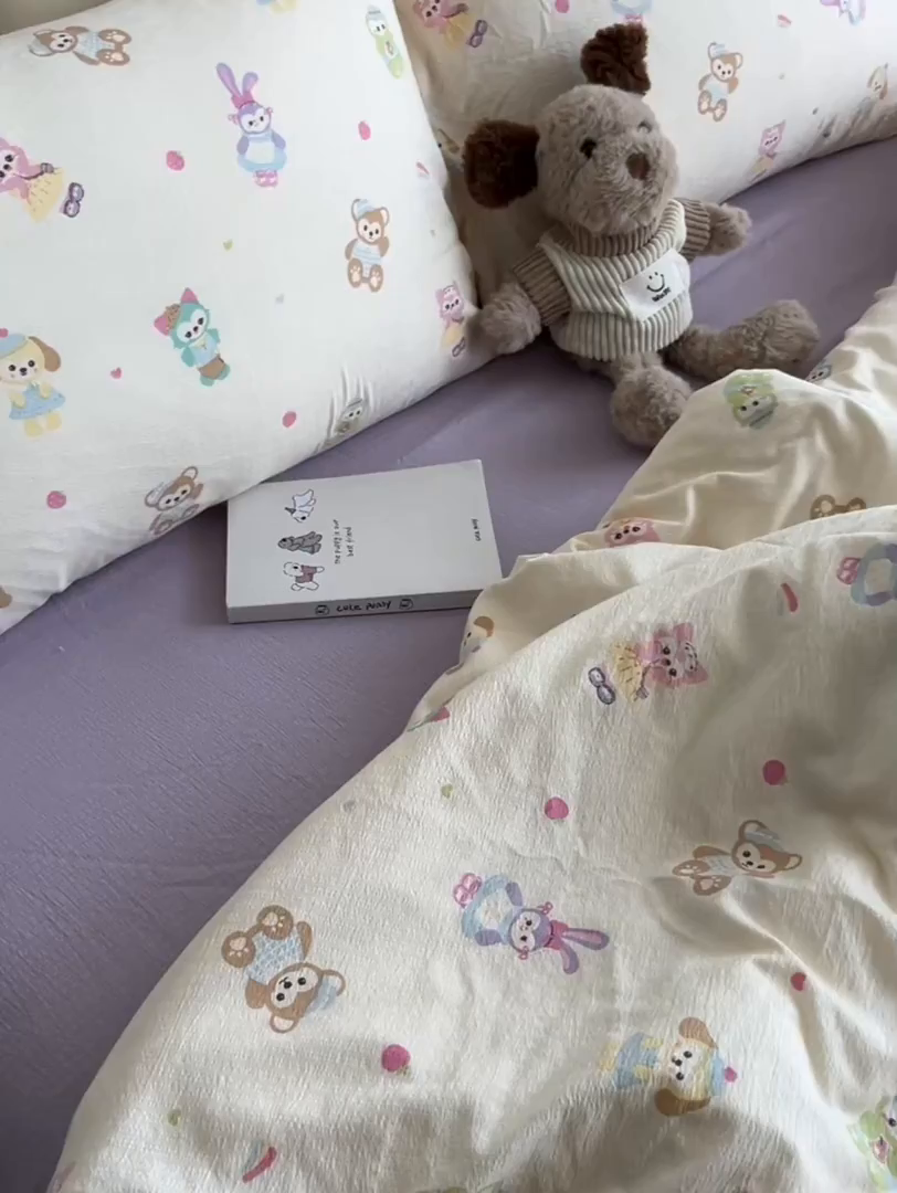 91家纺网 家纺一手货源 找家纺 韩巢家纺 2025新款双层纱床上用品四件套热销款超柔学生宿舍床单被套三件套 七宝