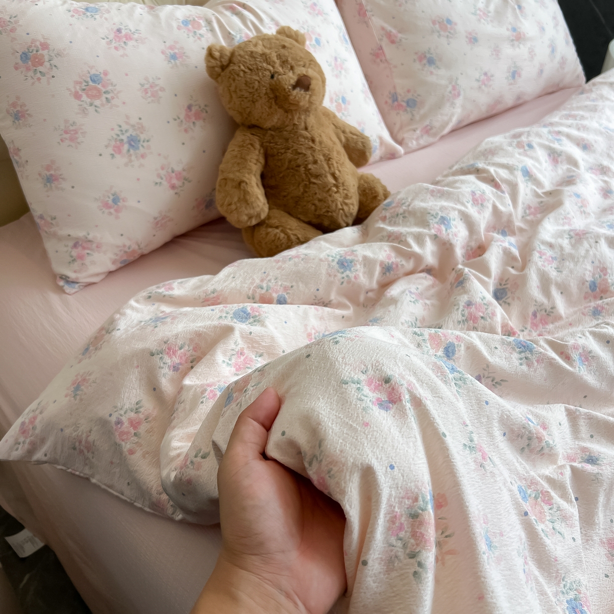 91家纺网 家纺一手货源 找家纺 韩巢家纺 2025新款双层纱床上用品四件套热销款超柔学生宿舍床单被套三件套 芊芊花海