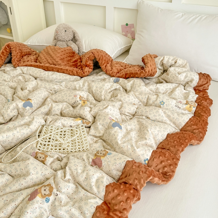 91家纺网 家纺一手货源 找家纺 宜梦家居 2025新款全棉纯棉豆豆被被子被芯 BT-萌萌狮