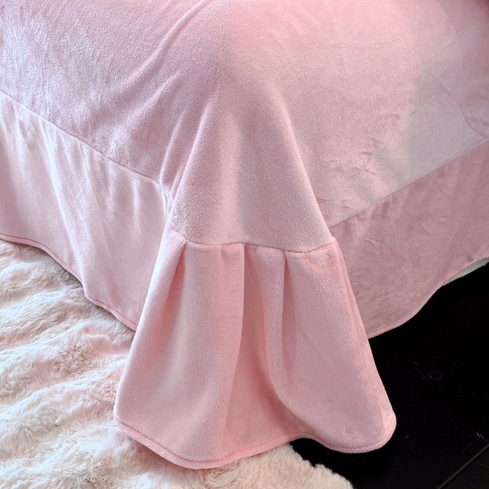 91家纺网 家纺一手货源 找家纺 诺梵 2025新款8斤立体雕花牛奶绒四件套_控价标准高于139，加大高于149 洛丽塔-粉