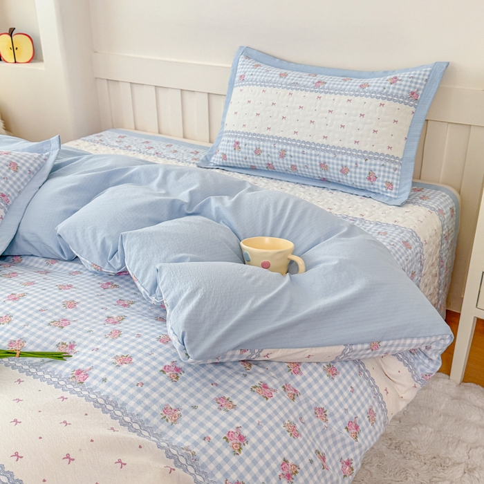 91家纺网 家纺一手货源 找家纺 （总）999家纺 2025新款A类云感原麻双层纱床盖四件套-简约款