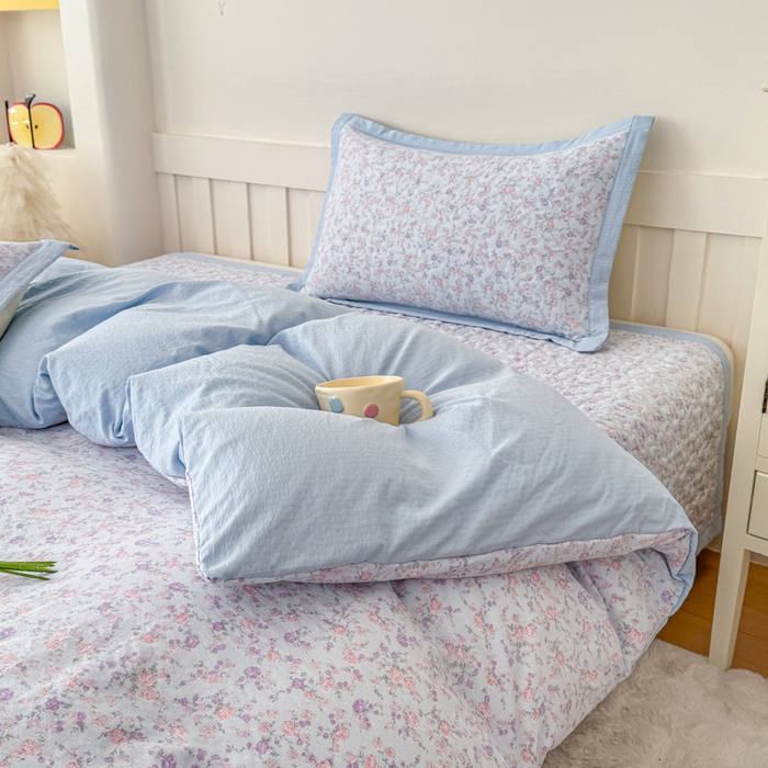 91家纺网 家纺一手货源 找家纺 （总）999家纺 2025新款A类云感原麻双层纱床盖四件套-简约款