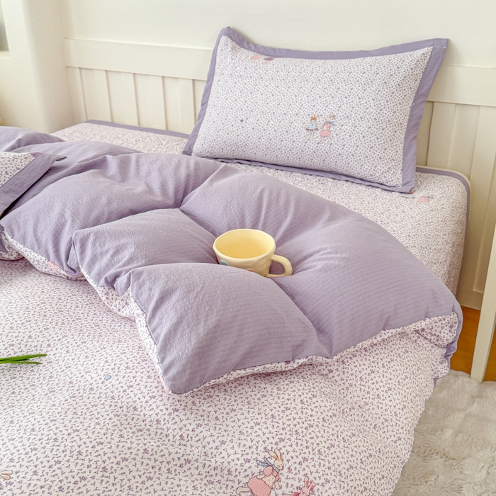 91家纺网 家纺一手货源 找家纺 （总）999家纺 2025新款A类云感原麻双层纱床盖四件套-简约款