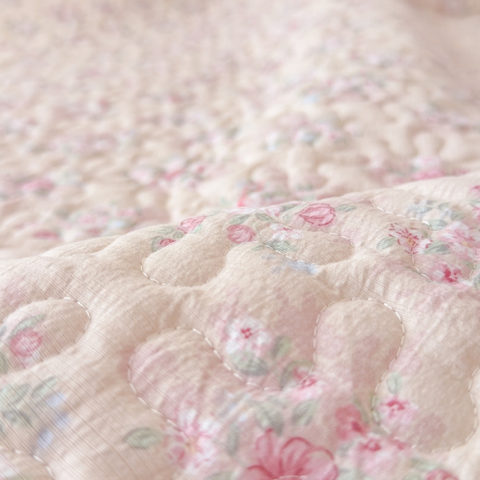 91家纺网 家纺一手货源 找家纺 999家纺 2025新款A类云感原麻双层纱床盖四件套 春天里【花边款】