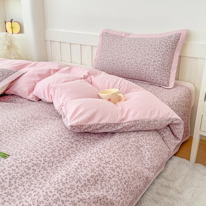 91家纺网 家纺一手货源 找家纺 （总）999家纺 2025新款A类云感原麻双层纱床盖四件套-简约款