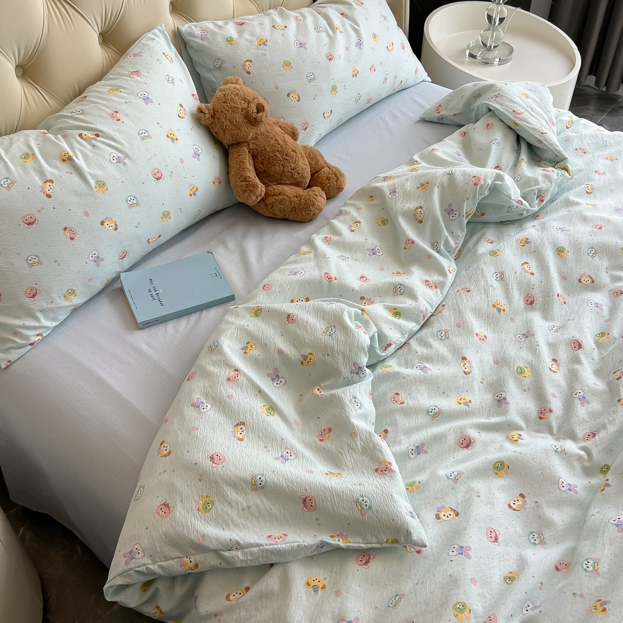 91家纺网 家纺一手货源 找家纺 韩巢家纺 2025新款双层纱床上用品四件套热销款超柔学生宿舍床单被套三件套 绒毛摇滚