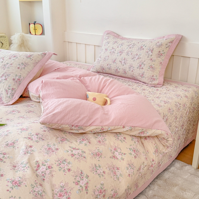 91家纺网 家纺一手货源 找家纺 （总）999家纺 2025新款A类云感原麻双层纱床盖四件套-简约款