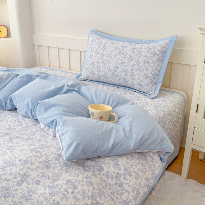 91家纺网 家纺一手货源 找家纺 （总）999家纺 2025新款A类云感原麻双层纱床盖四件套-简约款