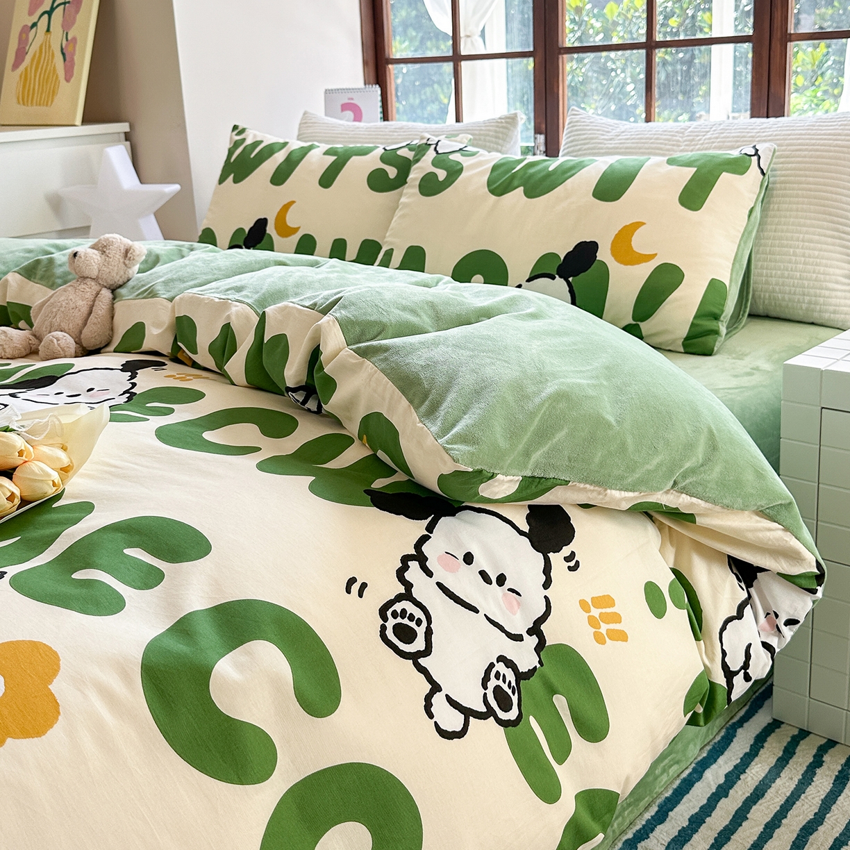 91家纺网 家纺一手货源 找家纺 清雅福 2025新款秋冬新品全棉印花棉加绒单被套单品被套被套单件 棉绒-皮皮狗