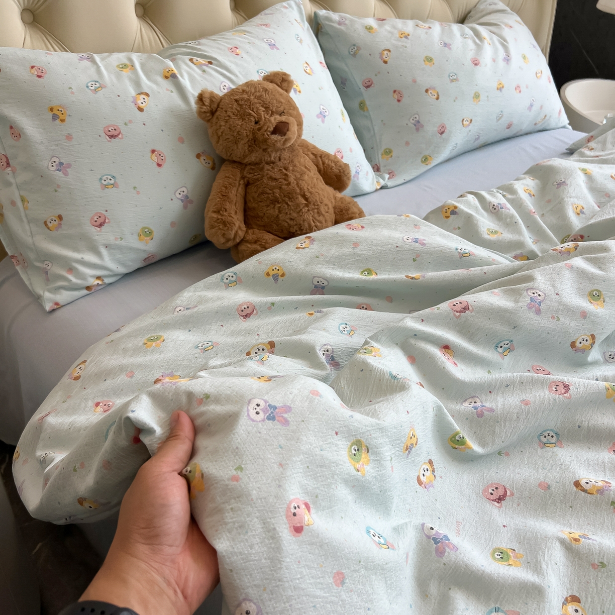 91家纺网 家纺一手货源 找家纺 韩巢家纺 2025新款双层纱床上用品四件套热销款超柔学生宿舍床单被套三件套 绒毛摇滚