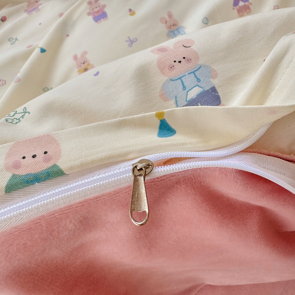 91家纺网 家纺一手货源 找家纺 清雅福 2025新款秋冬新品全棉印花棉加绒单被套单品被套被套单件 棉绒-果冻兔