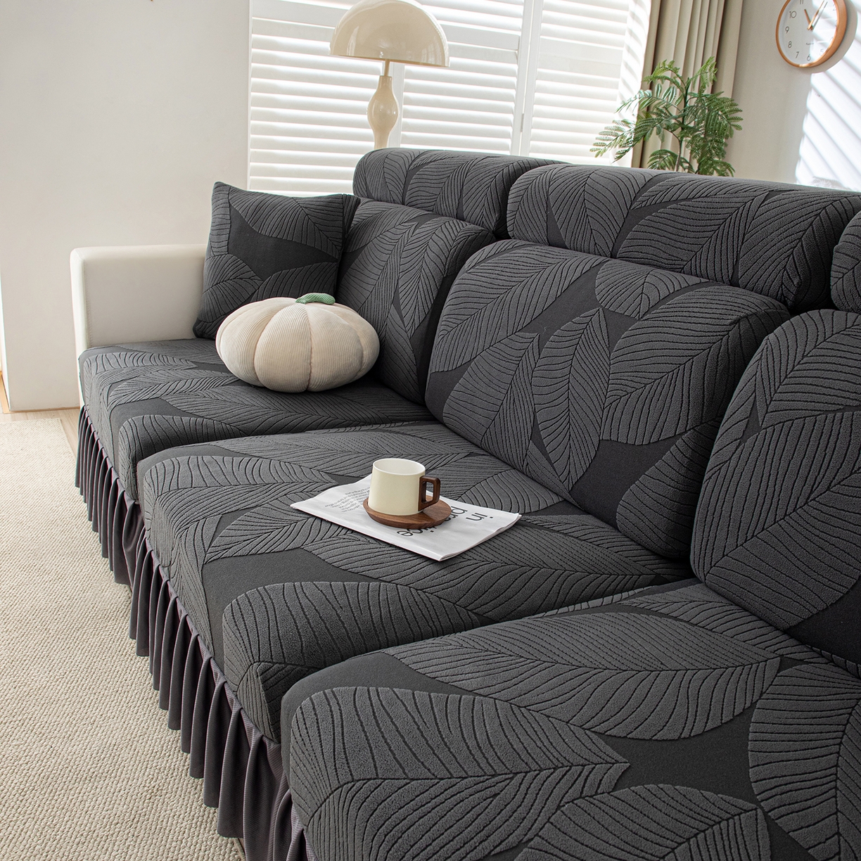 91家纺网 家纺一手货源 找家纺 （总）沐沐家纺 2026新款霏叶裙边沙发笠