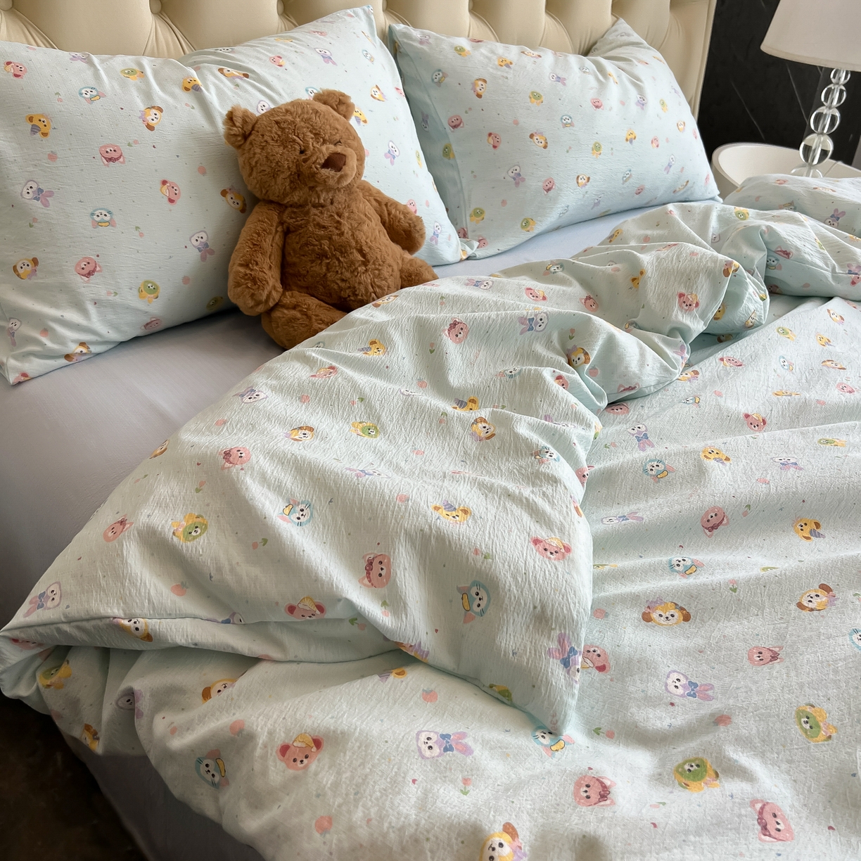 91家纺网 家纺一手货源 找家纺 韩巢家纺 2025新款双层纱床上用品四件套热销款超柔学生宿舍床单被套三件套 绒毛摇滚