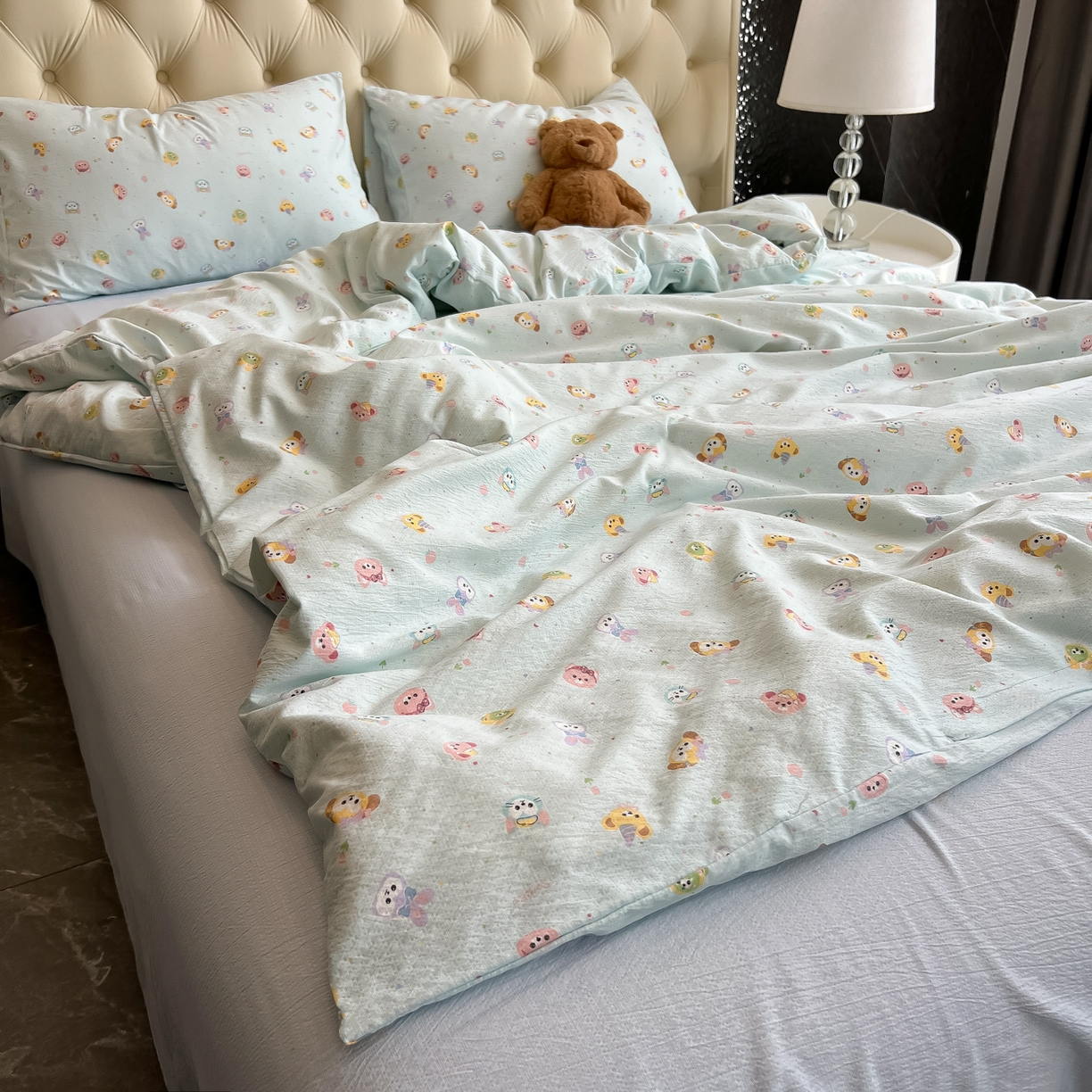 91家纺网 家纺一手货源 找家纺 韩巢家纺 2025新款双层纱床上用品四件套热销款超柔学生宿舍床单被套三件套 绒毛摇滚