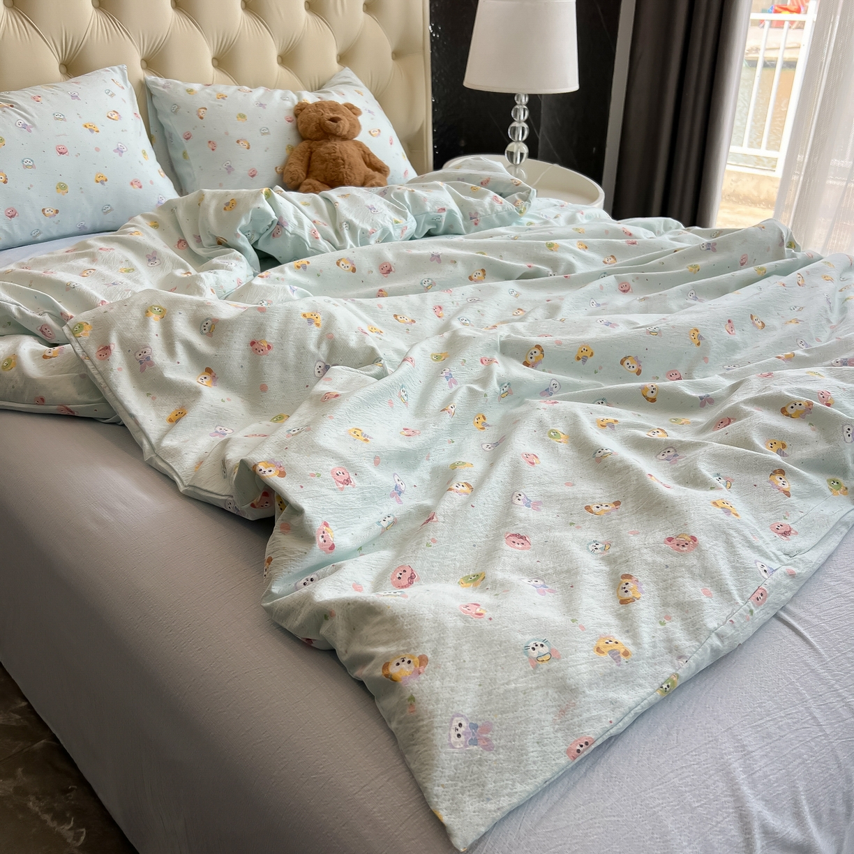 91家纺网 家纺一手货源 找家纺 韩巢家纺 2025新款双层纱床上用品四件套热销款超柔学生宿舍床单被套三件套 绒毛摇滚