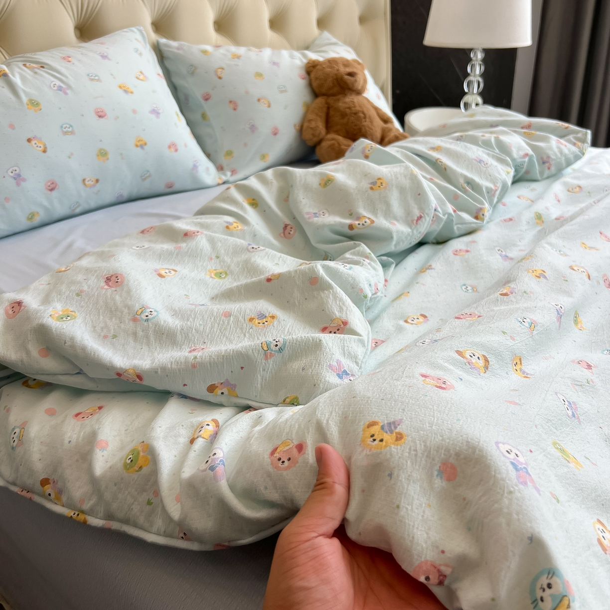 91家纺网 家纺一手货源 找家纺 韩巢家纺 2025新款双层纱床上用品四件套热销款超柔学生宿舍床单被套三件套 绒毛摇滚