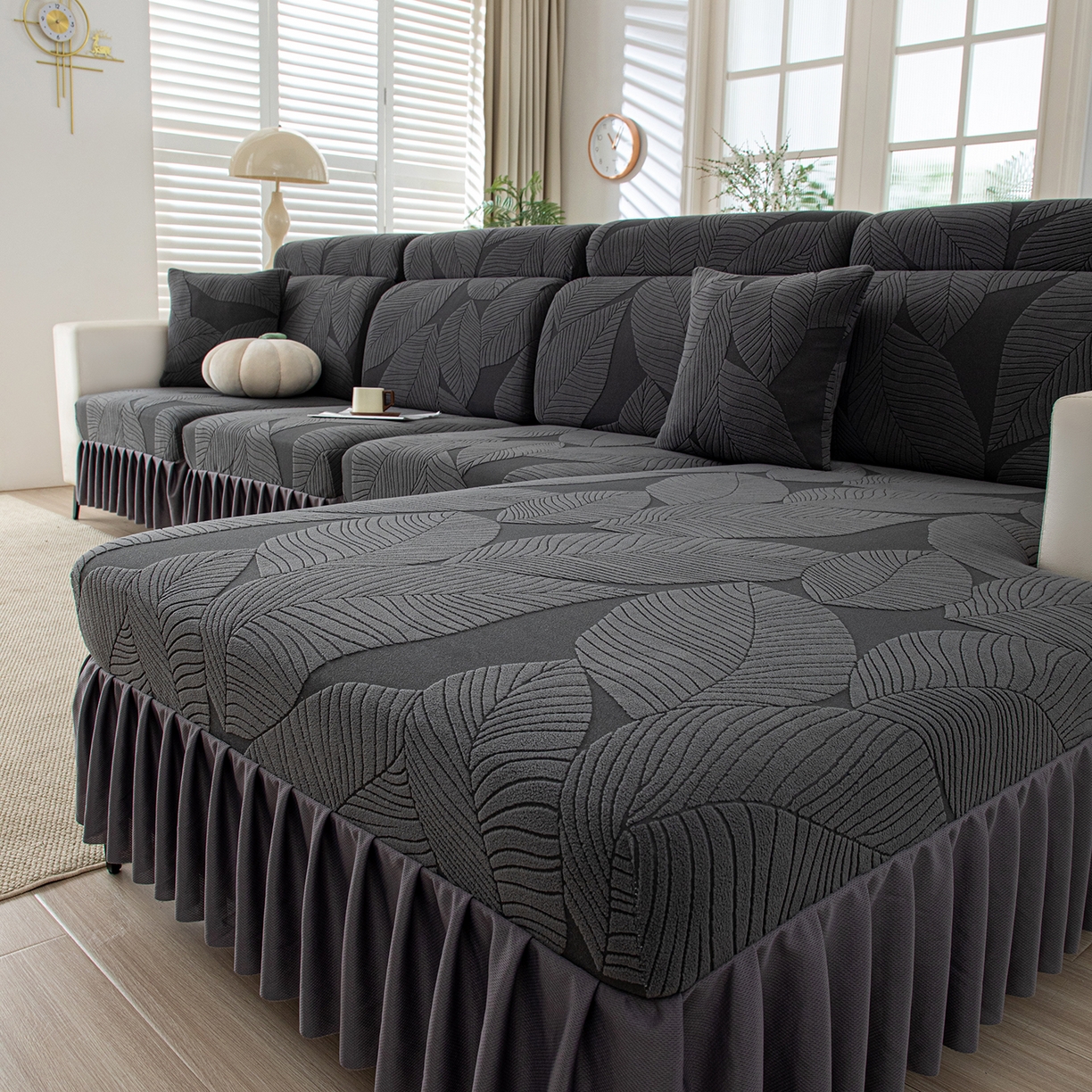 91家纺网 家纺一手货源 找家纺 （总）沐沐家纺 2026新款霏叶裙边沙发笠