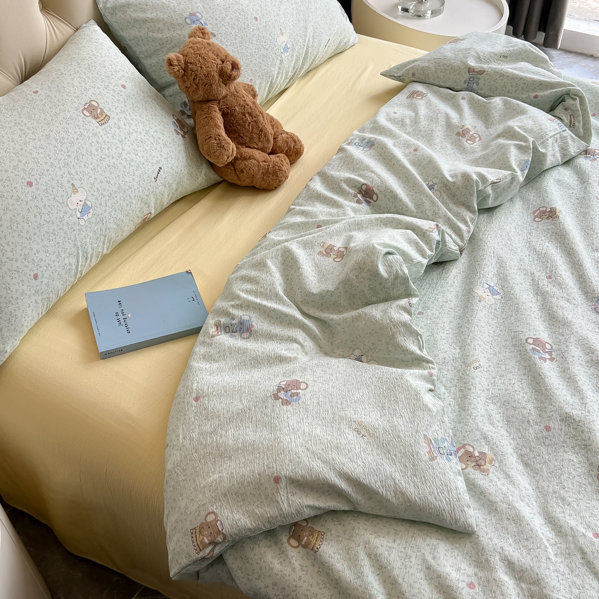 91家纺网 家纺一手货源 找家纺 韩巢家纺 2025新款双层纱床上用品四件套热销款超柔学生宿舍床单被套三件套 少女象